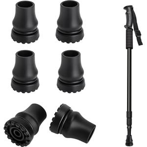 FIUTEKO 6 Pezzi Gommini per Bastone da Passeggio 19mm, Piedini Antiscivolo in Gomma per Bastone Anziani, Accessori per Stampelle, Punta in Gomma per Bastone da Trekking