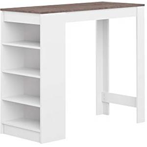 Symbiosis Aravis Tavolo da bar, bianco ed effetto cemento 115x50x102,7 cm