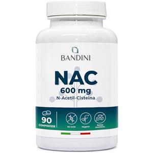 Bandini® NAC N-Acetil-Cisteina 600mg - 90 Compresse con Acetyl Cisteina - Fornitura 3 mesi - Altamente Dosato - Sostiene le Difese Immunitarie - Precursore del Glutatione - Senza Additivi & 100% Vegan