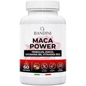 Bandini® MACA POWER Peruviana, 60 Capsule 100% Vegane, Complesso ad Alto Dosaggio con Tribulus, Arginina, Zinco, Vitamina B6 e B12 - Stanchezza Fisica e Mentale, Energia, Sport - Made in Italy