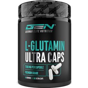 GEN GERMAN ELITE NUTRITION L-glutammina Ultra Caps - 365 capsule da 1100 mg - L-glutammina pura e ultra-fine in qualità premium - Extra ad alto dosaggio