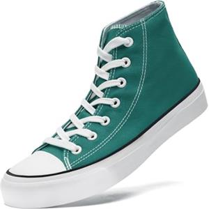 sharllen High Top Trainers Donne Sneakers in Tela Lace Up Scarpe in Tela per Uomini Plimsolls Pompe Scarpe da Tennis Casual(Green 255)