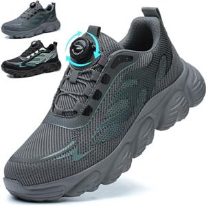 Mitudidi Scarpe Antinfortunistiche Leggere Scarpe Antinfortunistiche Donna Unisex Comodo Flessibile e Leggero Punta in Acciaio Grigio 38 EU