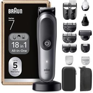 Braun Rifinitore All-in-One Series 7 18in1, ProBlade, AutoSense, AIO7585, Grigio