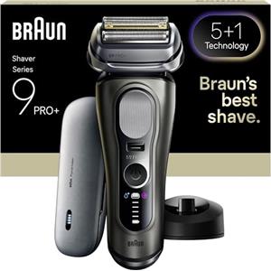 Braun Serie 9 PRO + Rasoio Elettrico Barba, Wet&Dry, 5+1 Lame Di Precisione Ultra Sottili, Regolabarba Uomo, Rasoio Barba, 60 Min Utilizzo, PowerCase, Base Di Ricarica, Regolabarba Braun 9625S Grafite
