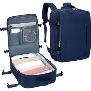 VMIKIV Bagaglio a Mano per Easyjet 45x36x20 Borse da Cabina 32L Zaino da Viaggio Aereo Donna Borsa da Viaggio Uomo Zaino Impermeabile per ITA Airways,Lavoro,Scuola,Casual,Trekking,Rosa