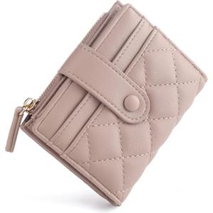 CHAOFANXI Portafoglio Donna Piccolo in Pelle da Donna, Portamonete Piccoli Bifold Piccola Corto Portamonete con Cerniera e chiusura a Scatto Scomparti con Diversi Scomparti per Carte,Cachi