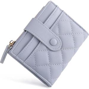 CHAOFANXI Portafoglio Donna Piccolo in Pelle da Donna, Portamonete Piccoli Bifold Piccola Corto Portamonete con Cerniera e chiusura a Scatto Scomparti con Diversi Scomparti per Carte, Blu