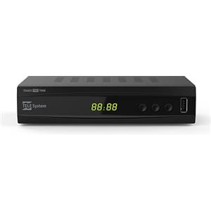 TELE System TS6822 PRO DVB-T2 HEVC Decoder Digitale Terrestre e Videoregistratore twin tuner DVB-T2 HD HDR (HDR10 / HLG) con Display e Telecomando 2 in 1 con controlli TV