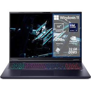 acer Predator Helios Neo 18 AI PHN18-72-97B2 Notebook Gaming, NVIDIA GeForce RTX 5070 Ti 12 GB GDDR7, Intel Core Ultra 9 275HX, RAM 32 GB DDR5, 2 TB SSD, Display 18 WQXGA IPS 250 Hz, Windows 11 Pro