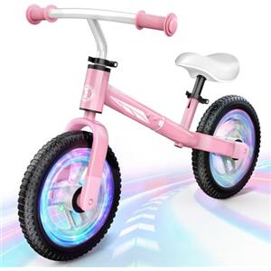HappyGoLucky Bicicletta Bambini 2-5 Anni, Giochi Bambini 2 3 4 5 Anni Bici Senza Pedali Balance Bike per L'Equilibrio con Manubrio e Sellino Regolabili, Max 35 KG