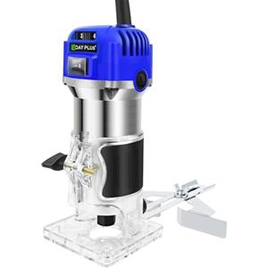 DayPlus Fresa elettrica per legno, 800 W, laminatore, 27000 giri/min, 6 velocità, 15 punte per router da 6,35 mm, fresa per palme da legno, fresa per legno