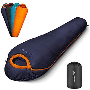 Forceatt Sacco a Pelo Mummia con Cappuccio,La Temperatura Applicabile è 0℃-20℃,3-4 Stagioni,Sacco a Pelo Compatto del Peso di 1.62Kg-2Kg,Impermeabile e Antistrappo,Ldeale per Campeggio ed Escursioni