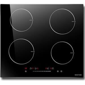 NOXTON Piano Cottura a Induzione 4 Fuochi, 7200W Piano Cottura Elettrico Domino Incasso, Piastra Induzione 60cm con Toccare & Scivolare Nero, Sensore Bambini Blocco, 220 V-240 V, Vetro