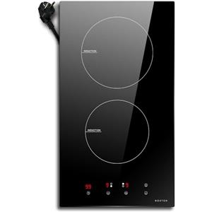 NOXTON Piano Cottura Induzione 2 Fuochi, Piani Cottura 3500W Cucina, Fornello a Induzione Elettrico, Piastra Induzione Elettrica con Toccare