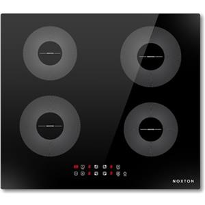 NOXTON Piano Cottura Induzione 4 Fuochi con Boost, 60 cm Piano Cottura Elettrico 4 Piastre Incasso di Touch Controll, 7200W Piastra Induzione 4 Fuochi con Timer, Blocco di Sicurezza, Senza Spina