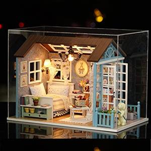 Tiandirenhe Miniatura Casa delle Bambole, Kit Casa Bambole in Legno 3D,Decorazione Per La Stanza Delle Bambole, Luci a Led, Decorazione Natalizia, Regalo Di Compleanno Per Adolescenti, Adulti
