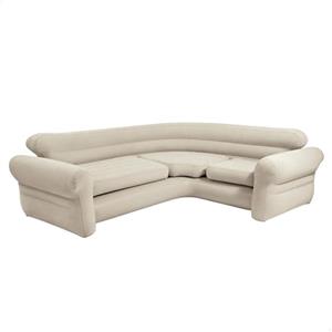 Intex 68575NP - Sofà Gonfiabile Angolare Beige, Vinile, Beige, 257x203x76 cm