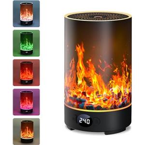 vsshe Diffusore di Oli Essenziali, 200ML Diffusore Aromi Umidificatore, Diffusori Olio Essenziale, Umidificatore con luci, 10 Tipi di Luci LED, 5 modalità di nebbia, con Timer, Spegnimento Automatico