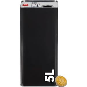 acquaverde | Lattina per Olio di Oliva Extra Vergine, Latta in Nero Opaco, in Metallo, Contenitore Alimentare da 5 Litri con Doppio Tappo e Maniglia