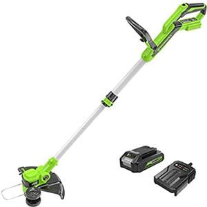Greenworks Tagliabordi Elettrico 24V 30cm, bobina da 3, con Batteria 2Ah e Caricatore