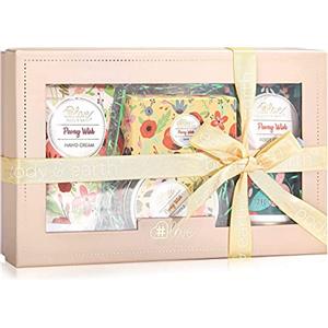 BODY & EARTH # LOVE Set regalo per la cura della pelle femminile, confezione regalo da 4 pezzi, crema per le mani, crema per i piedi, candele profumate, sapone,,regalo festa della mamma,regalo mamma compleanno