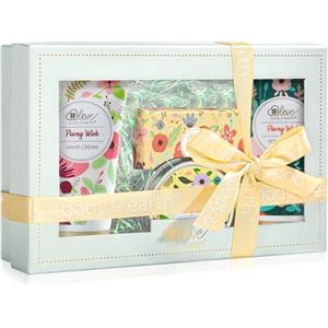 BODY & EARTH # LOVE Set Creme Regalo Donna per Cura della Pelle, Confezione Regalo 4 PCS, Crema Mani, Crema Piedi, Candele Profumate, Saponetta,regalo festa della mamma,regalo mamma compleanno