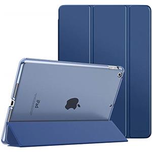 MoKo Cover per Nuovo iPad 9a Gen. 2021 / 8a Gen. 2020 / 7a Gen. 2019, iPad 10,2 Pollici Case Ultra Sottile Leggero in Tri-fold Auto Sveglia / Sonno con Retro Semi-trasparente RigidoBlu Marino