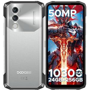 DOOGEE Blade 10 Power Rugged Smartphone, 24(6+18) GB+256GB, 10300mAh, Smartphone Rugged 90Hz 6.6" HD+ IPS, Octa Core Android 14, 50MP+8MP, Triple Card Slot, Fingerprint ID/Face Unlock/NFC/OTG, Argento