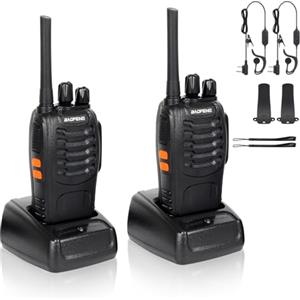 RKK Walkie-Talkie Ricaricabile Lunga Distanza 16Canali VOX CTCSS/DCS Radio FM Ricetrasmettitore Portatile Walkie Talkie Professionali Con Auricolare