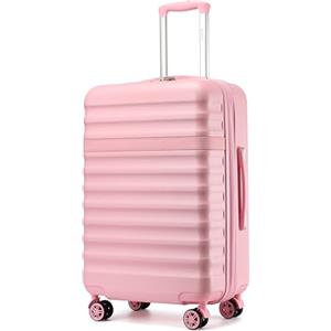 KONO Valigia Bagaglio a Mano Trolley Media Valige Rigida Medio Viaggio ABS+PC Hardshell Leggero con 4 Ruote e TSA Lucchetto, Rosa