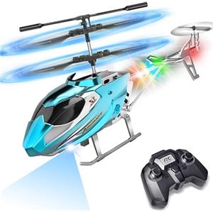 TERRAMUS Elicottero RC per ragazzi e adulti, 2.4G elicottero telecomandato con luce LED per bambini dai 12 anni in su, 3,5 canali, giroscopio, altezza fissa, avvio con un pulsante, regalo aereo RC