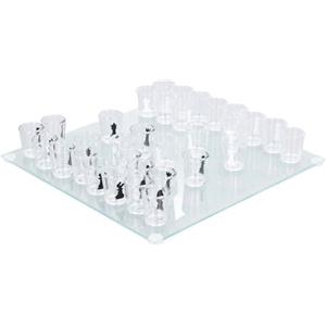 Tomedny Set di scacchi in vetro, gioco da bevande a scacchiere set di scacchi di scacchi in vetro piccola scacchiera per le attività di festa
