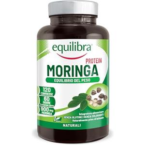 Equilibra Moringa Protein, 900 mg Moringa Oleifera per Dose, 120 Compresse Vegan per 2 Mesi, Integratore Moringa, Titolato al 60% in Proteine, Equilibrio del Peso Corporeo e Metabolismo dei Lipidi