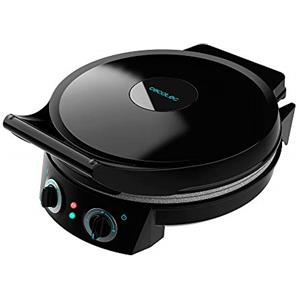 Cecotec - Forno Elettrico per Pizze Fun Pizza&Co Maker, 1800 W, 31 cm di Diametro, Temperatura Massima 220℃, Piastre Antiaderenti, Apertura a 180º, Timer fino a 30 minuti e Termostato Regolabile, Nero