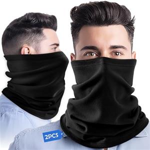 Showvigor 2-Pack Neck Gaiter Face Cover Scarf Sciarpe Collo - Nero - Cotone Traspirante, Antivento & UV 50+ - Passamontagna per Ciclismo, Escursionismo, Festival (Taglia Unica, Tutte le Stagioni)