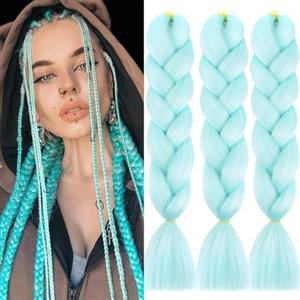 jooceebaby Verde Chiaro Extension Per Treccine Africane 24" Treccia Capelli Extension Colorate Ombre Jumbo Treccia Extension Capelli Fibra Sintetica Treccia Di Scatola Crochet Twist Braiding Hair