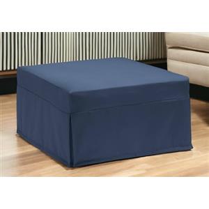 Talamo Italia Letto Pieghevole Ancilla, Pouf trasformabile in Letto Singolo, Pouf in Tessuto da Soggiorno, 100% Made in Italy, 80x80h45 cm, Blu