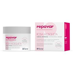 Repavar - Crema Viso Idratante - Rosa Mosqueta, Acido Ialuronico e Collagene - Arricchita con Vitamina E e Burro di Karitè - Rigenera la Pelle e Rallenta i Segni dell'Invecchiamento - 50 ml