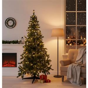 Dmora Albero di Natale 180 cm Albigna, Pino Artificiale, Albero Effetto Reale, Alberello Natalizio, Made in Italy, 130x130 h180 cm, Verde