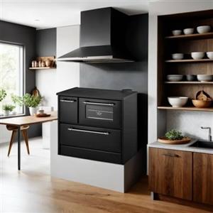 Dmora Cucina a legna Dteodoran, Fornello a legna, Stufa da cucina tradizionale, Cucina vintage, Made in Italy, 87x51 h79 cm, Nero