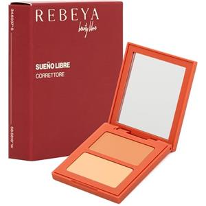 REBEYA SUEÑO LIBRE - Correttore 02 Medio Compatto e Opaco con Doppia Tonalità per Correggere Imperfezioni, Discromie e Rossori, Formula Leggera Anti-Lucido a Lunga Durata - Made in Italy