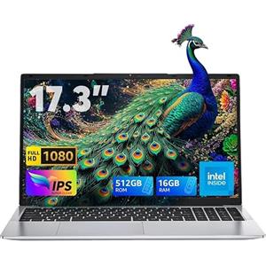 ACEMAGIC 2025 Pc Portatile 17.3 Pollici 16 GB RAM DDR4 512 GB SSD, 4 nuclei Processore Alder Lake N95,Fino a 3,4 GHz,6000Mah,Wi-Fi 5,BT5.0,3*USB 3.2,HDMI,Type C,Notebook Argento