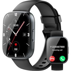 Puqo Smartwatch Uomo Donna, Nuovo 1,95'' Orologio Smartwatch Effettua/Risposta Chiamate, 112 Modalità Sportive Fitness Tracker con Contapassi/Sonno/Cardiofrequenzimetro, IP68 Smart Watch per Android iOS