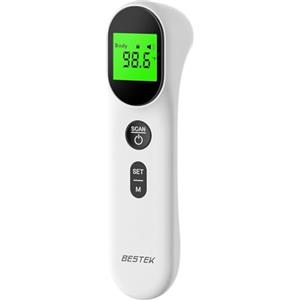 BESTEK Termometro Febbre Infrarossi Senza Contatto per Bambini e Adulti Bambini,Termometro Neonato Frontale Digitale con Lettura Immediata 1s,Richiamo della Memoria,LCD Display