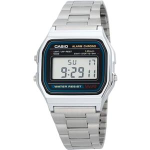 CASIO A158 - Orologio da polso, cinturino in acciaio inossidabile