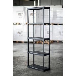 Dmora Scaffale a 3 Ripiani in Polipropilene, Scaffalatura Multiuso per Interno o Esterno, 100% Made in Italy, cm 60x30h176, Colore Antracite