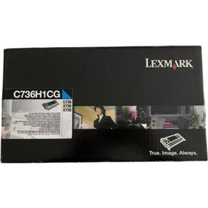 Lexmark C736H1CG Toner Originale Ciano - 10.000 Pagine, Return Program, Compatibile con C736, X736, X738