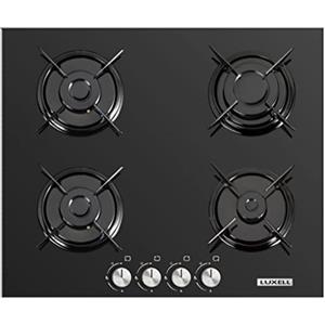Luxell Piano cottura 60 cm 4 fuochi nero vetro temperato gas gpl incasso comando valvolato Luxell