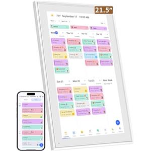 Herncptar Calendario Digitale intelligente, schermo HD da 21,5 pollici, Planner da Parete e da Tavolo con Touchscreen, Sincronizzazione Smart, Foto, Video Frame e Gestione Attività, programma pasti